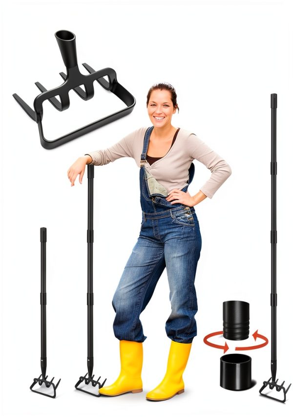 Garden Hoe COCONUT Steel Adjustable Long Handle-5