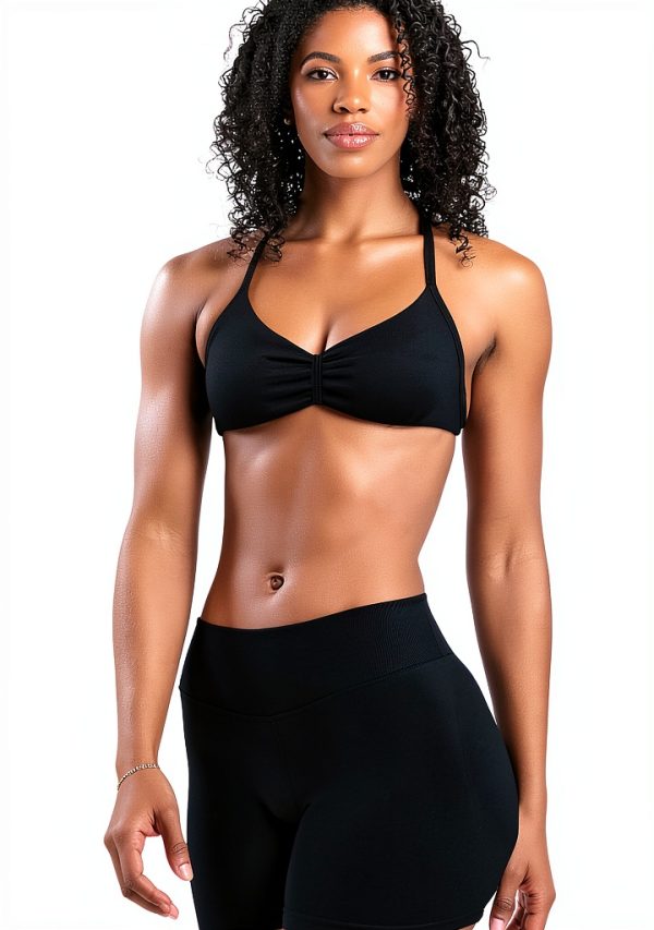 FitFlex Nylon Sports Bra Black Women’s Design-3
