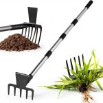 Walensee 2-in-1 Garden Hoe Black Metal Rake Adjustable-0