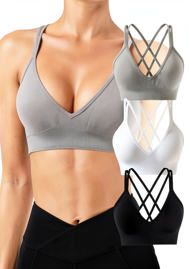 Sexy sports bras for women in 3-pack design
