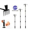 Walensee 2-in-1 Garden Hoe Black Metal Rake Adjustable-1