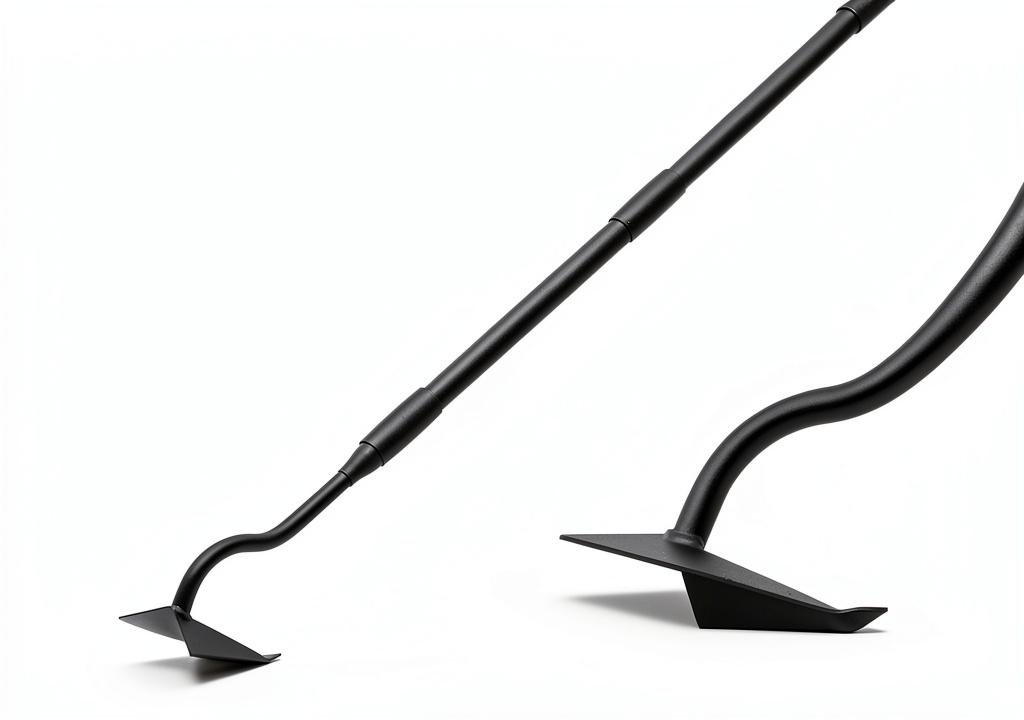 Gardener using Lilyvane triangular hoe in a raised bed