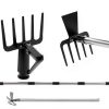Walensee 2-in-1 Garden Hoe Black Metal Rake Adjustable-4