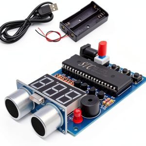 Ultrasonic Alarm Kit by AONTOKY HC-SR04 DIY Soldering Red-0