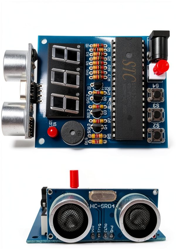 Ultrasonic Alarm Kit by AONTOKY HC-SR04 DIY Soldering Red-2